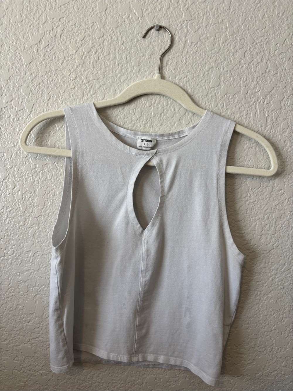 Cotton On White Keyhole Sleeveless Tank